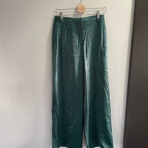NWT- green wide leg trousers